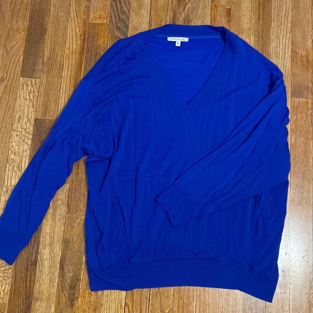 Royal blue Express One Eleven pull over sweater
